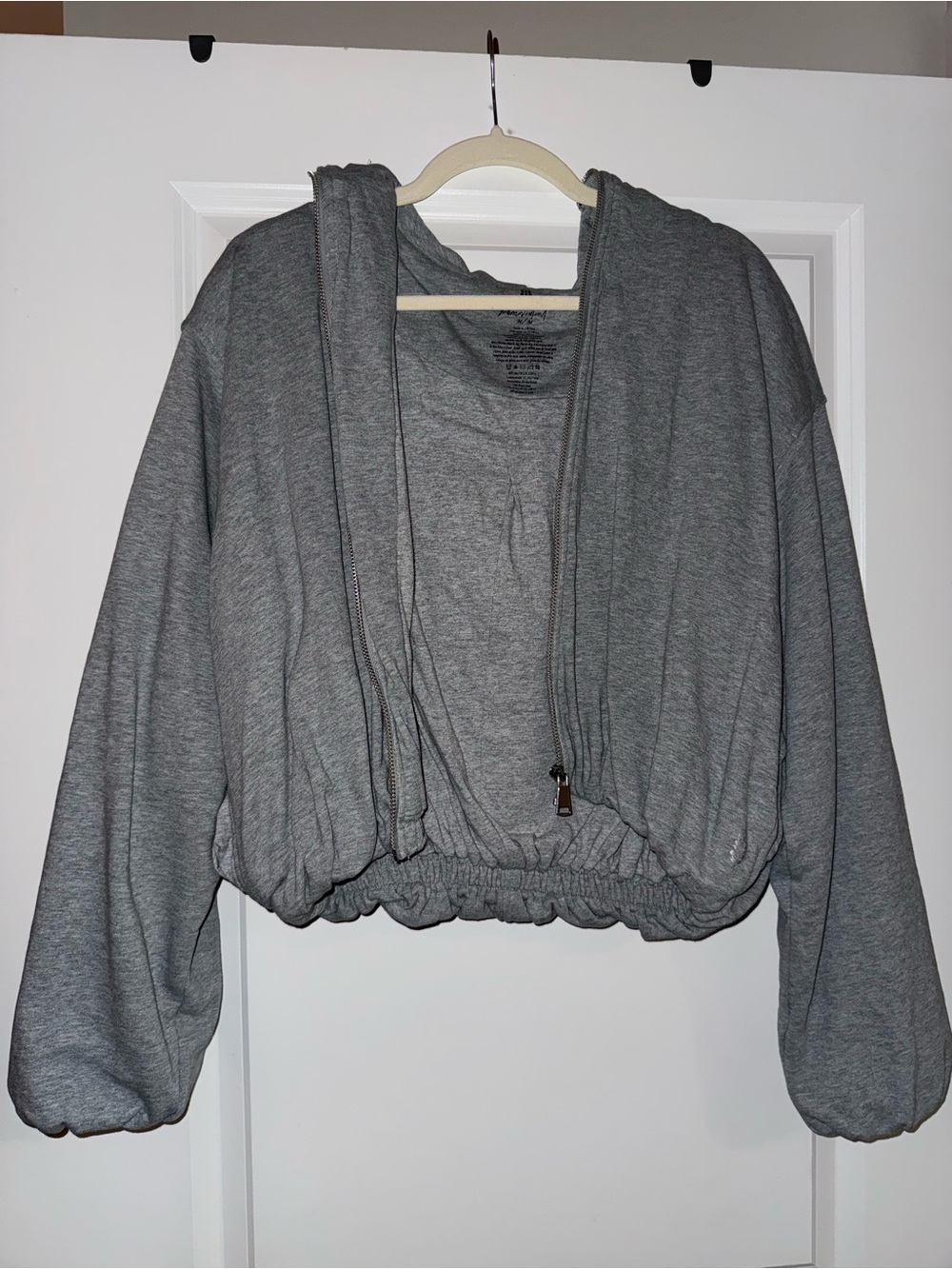 Free People Movement Cropped Hooded Sweatshirt - Gray